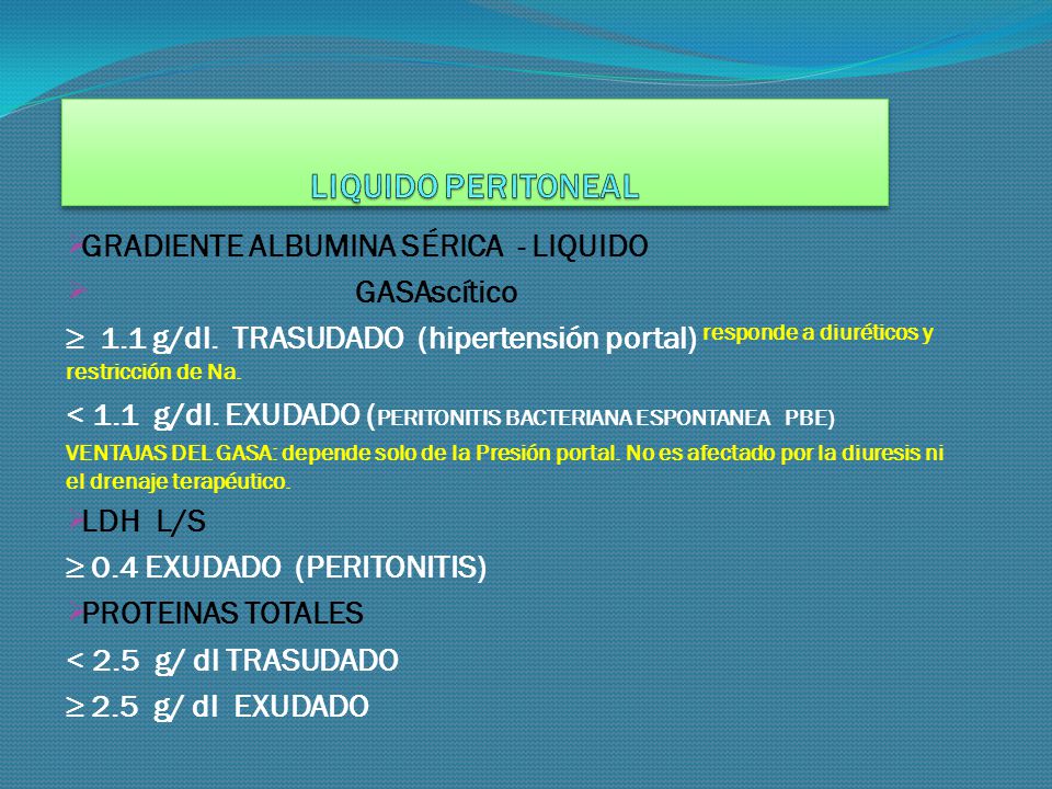 Hipertensión no portal líquido ascítico